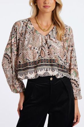 Bishop + Young Maude Bubble Sleeve Top in Chelsea Print at Nordstrom, Size X-Small