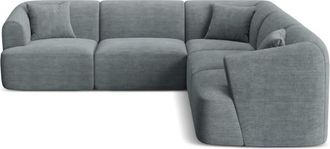 Cosmopolitan Design Sof&aacute; esquinero sim&eacute;trico modular 6 plazas pana gris oscuro