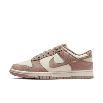 Nike Womens Dunk Low Suede Shoes in White | IB4417-105