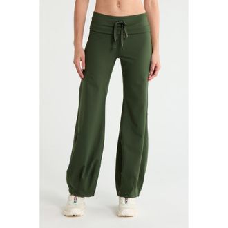 Free People FP Movement Quick Step Drawstring Flare Pants in Ivy at Nordstrom, Size X-Large