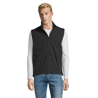 SOLS Heren Rallye Softshell Mouwloos Gilet (Zwart)
