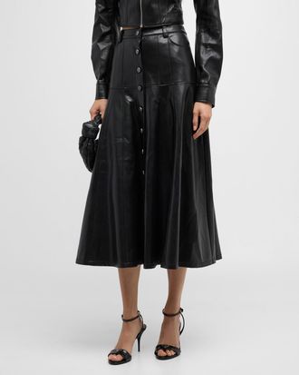 Cinq &agrave; Sept Veena Vegan Leather Midi Skirt