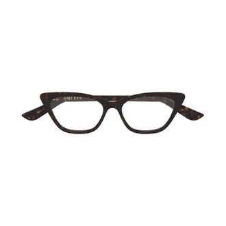 Alexander McQueen Am0560O Optical Frame - female - Alexander McQueen - Glasses - Brown - 52 MM - Accessories