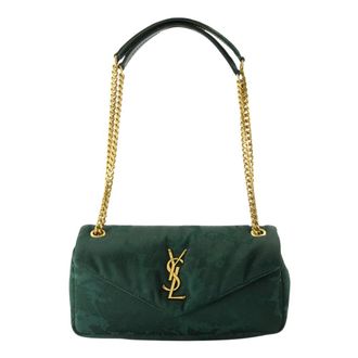Saint Laurent Shoulder Bags, female, Green, Size: ONE SIZE Baroque Floral Jacquard Small Bag