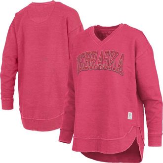 Pressbox Womens Pressbox Scarlet Nebraska Huskers Westin Poncho V-Neck Pullover Sweatshirt at Nordstrom, Size Medium