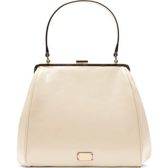 Frances Valentine Katherine Frame Leather Handbag in Oyster at Nordstrom