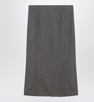Maison Margiela And Beige Patterned Midi Skirt