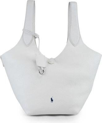 Polo Ralph Lauren Leather Tote Bag With Polo Pony Embroidery