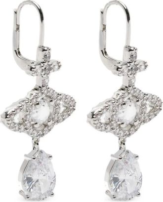 Vivienne Westwood Accessoires, Dames, Wit, ONE Size, Olympia CZ Oorbellen