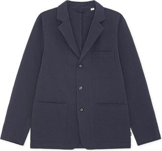 Les Deux Seersucker Blazer - Heren - Blazers - Blauw - L - Katoen - Jassen