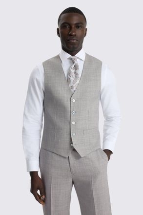 Moss Slim Fit Light Grey Marl Waistcoat