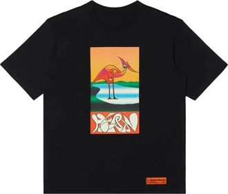 Heron Preston SS22 Abstract T-shirt Black Orange HMAA026S22JER0031020