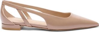 Stuart Weitzman Power Cutout Flat - Dames - Ballerinas - Beige - 40 1/2 EU - Leer - Schoenen