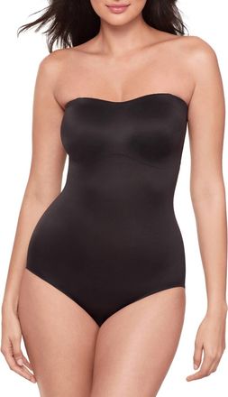 Miraclesuit Show Stopper Strapless Shaping Bodysuit In Black