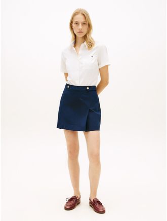 Tommy Hilfiger Womens Pleated Twill Mini Skirt - Navy - 4