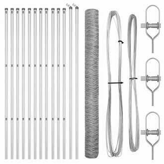 Berkfield Home Hexagon Fence 1.6x25 m Galvanised Steel in Silver