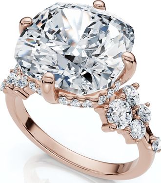 Pompeii3 Certified 5 1/2Ct Muse Cushion Diamond Engagement Ring 14k Gold or Pt Lab Grown
