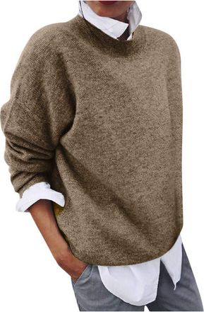 Generic BOTCAM 2 in 1 Long Sleeve Womens Long Sleeve Shirt Casual Crew Neck Tunic Top Shirt Long Jumper Winter Jumper Sweater Sweatshirt Winter Jumper Women J