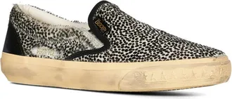 Golden Goose Leopard Print Calf Hair Sneaker - Black
