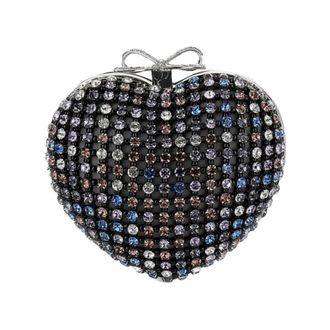 Self Portrait Multi Crystal Heart Clutch