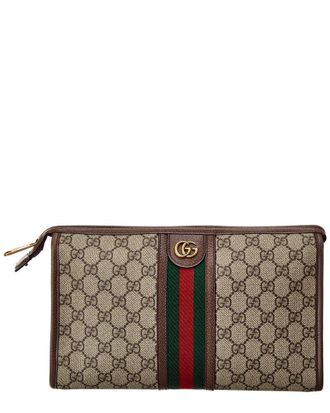 Gucci Ophidia Gg Supreme Canvas & Leather Cosmetic Case