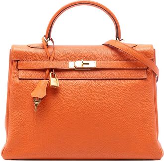 Hermès 2010 Togo Kelly II Retourne 35 satchel - Arancione