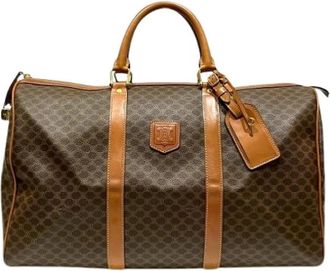 Celine Pre-owned Macadam Leather Boston Bag - unisex - Vintage Weekendtas - Bruin - ONE Size - Leer - Vintage