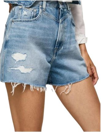 Pepe Jeans London Denim Shorts - Dames - Denim shorts - Blauw - W30 - Denim - Korte Broeken