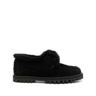 Le Silla Winter Boots, female, Black, Size: 11 US Black Suede Shearling Slip-On Shoes
