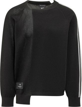 Yohji Yamamoto Logo Knit Sweater - Heren - Ronde hals truien - Zwart - L - Polyester - Truien & Vesten