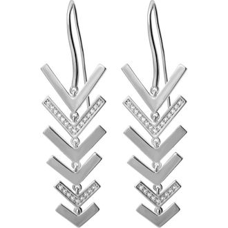 Lucy Quartermaine Art Deco Arrow Drop Earrings in Sterling Silver at Nordstrom