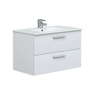 Dmora Bajo El Armario Dartford, Mueble De Ba&ntilde;o, Contenedor De Lavabo, Mueble Fregadero, 80x45 H50 Cm, Blanco Brillante - Dmora