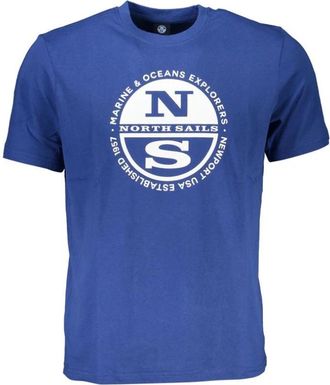 North Sails T-shirt met korte mouwen - Heren - T-shirts - Blauw - XL - Katoen - Tops