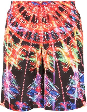 Dolce & Gabbana Costume Boxer Lungo Stampa Luminarie con Pochette - Heren - Korte Broeken - Veelkleurig - 2XL - Korte Broeken