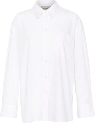 Gestuz Oversized Wit Overhemd met Knoopsluiting - Dames - Overhemden - Wit - XS - Katoen - Overhemden