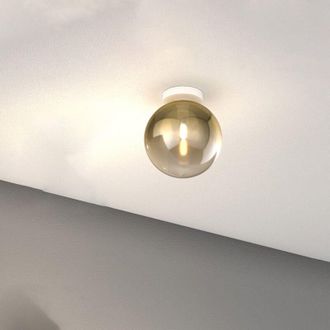 Top-Light Top-light - Plafoniera Contemporanea Eclipse Metallo Bianco Vetro Oro 1 Luce G9