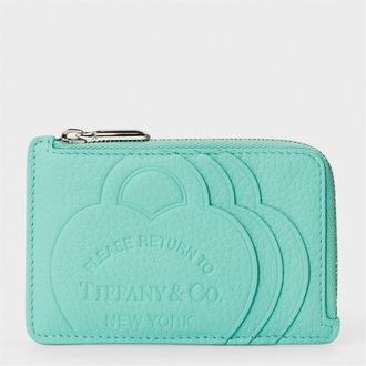 Tiffany & Co. Womens Accessories Zip Card Case with Key Ring in Tif Blue - One Size