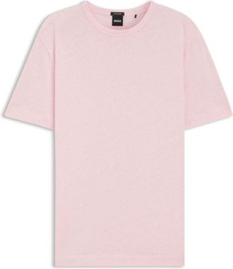 BOSS Cotton-linen T-shirt in a regular fit
