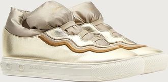 Ferragamo Metallic Leather Sneaker - Gold