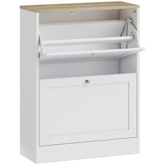 HOMCOM Zapatero estrecho 60x23.5x80 cm blanco