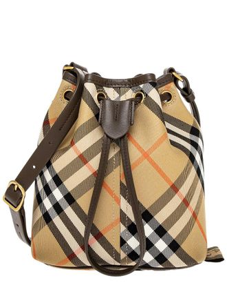 Burberry Check Mini Leather Bucket Bag