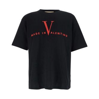 Valentino Cotton T-Shirt with Made-In Print - male - Valentino - T-Shirts - Black - S - Tops