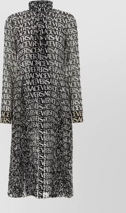 Versace silk logo print shirt dress