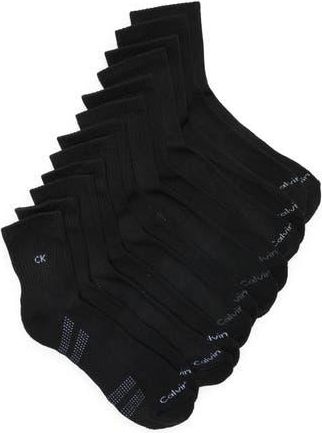 Calvin Klein 6-Pack Cushioned High Quarter Socks in Black at Nordstrom Rack