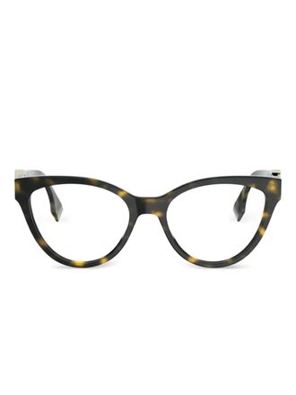 Fendi cat-eye frame glasses - unisex - Plastic - 54 - Brown