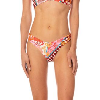 Maaji Cosmic Tropic Sunflash Splendor Reversible Bikini Bottoms in Open Pink at Nordstrom, Size X-Small