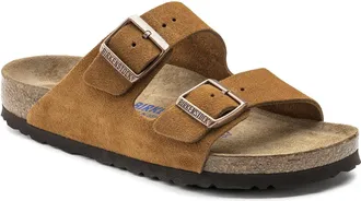 Birkenstock Mens Arizona Soft Footbed Two Strap Sandals In Mink