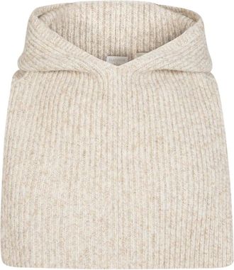 Eleventy Accessoires, Heren, Beige, ONE Size, Kasjmier, Kasjmier Hooded Nekwarmer