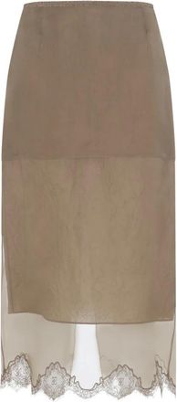 Carven Falda Lencera Transparente - Skirts - Mujer - Beige - S