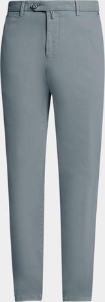 Kiton Men & apos;s Flat-Front Slim-Fit Trousers